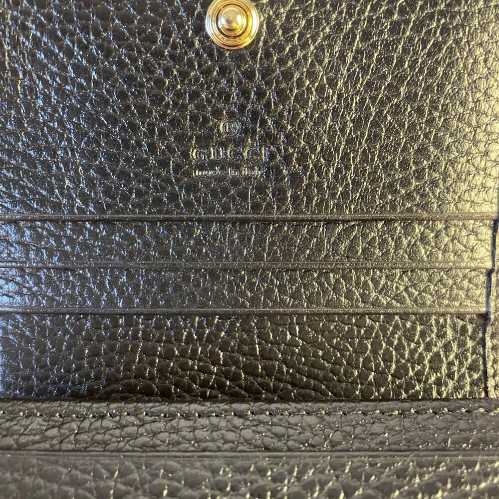 💕💕Gucci Compact Wallet Supreme GG Marmont Women's Black Gray Card Case Unisex - Picture 12 of 14